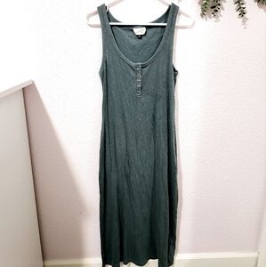 Teal Sleeveless Maxi Dress Button Down Front Universal Thread Women's Size XS